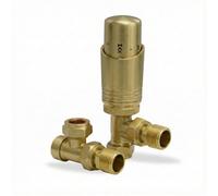 Lavatherm Trv Brushed Brass Thermostatic Radiator Valve Angled