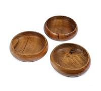 LAVAUX DESIGNS Wooden Bowls for Food | Set of 3 Individual Acacia Wood Bowls 20X5 cms (740 ml) | Enjoy Your Salad, Pasta, Rice, acai, Smoothie, Soup, Fruits, Snacks