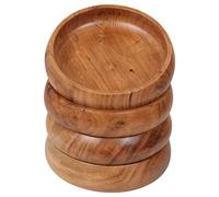 Lavaux Designs Wooden Bowls for Food | Set of 4 Individual Acacia Wood Bowls 20x5 cms (740 ml) | Enjoy Your Salad, Pasta, Rice, acai, Smoothie, Soup, Fruits, Snacks