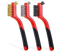 Lavaxon Alloy Steel Wire Brush Set - 3 Count - Medium Grit - Straight Wire Bristles - Rust Removal