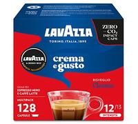 Lavazza A Modo Mio 128 Crema e Gusto Coffee Capsules, Dark Roast Blend, 8 Packs of 16 Capsules, Selected Blend, Intense Taste