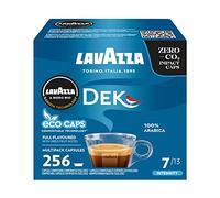 Lavazza, A Modo Mio Dek Cremoso Coffee Capsules, Decaffeinated Coffee Pods Espresso, 100% Arabica, Full and Balanced Taste, Intensity 7/10, Medium Roasting, Compostable, 16 Packs of 16 Coffee Pods
