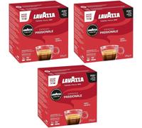 Lavazza A Modo Mio Espresso Passionale Coffee Pods x36 (Pack of 3, Total 108 Capsules) - Dark Roast with Caramel & Chocolate Notes