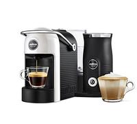 Lavazza, A Modo Mio Jolie & Milk EVO Coffee Machine Made from 33% Recycled Plastic, with Integrated Milk Frother and Removable Grid, Compatible with A Modo Mio Pods, 1250 W, 220-240 V, 50-60 Hz, White