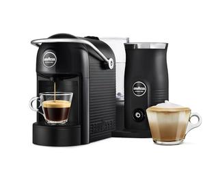 Lavazza, A Modo Mio Jolie & Milk EVO Coffee Machine Made from 33% Recycled Plastic, with Integrated Milk Frother and Removable Grid, Compatible with A Modo Mio Pods, 1250 W, 220-240 V, 50-60 Hz, Black