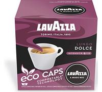 Lavazza A Modo Mio Lungo Dolce Coffee Capsules (4 Packs of 16) | Intensity 6/13, with Fruity Notes, 100% Arabica, Medium Roasting, Ideal for a 40 ml Espresso