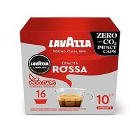Lavazza, A Modo Mio Qualità Rossa, 96 Coffee Capsules, with Chocolate and Dried Fruit Notes, Arabica and Robusta, Intensity 10/13, Medium Roasting, Compostable, 6 Packs of 16 Compostable Coffee Pods