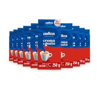 Lavazza Crema e Gusto Classico Ground Coffee, Dark Roast, 250g Each, 10-Pack - Ideal for Moka and Filter