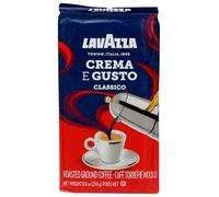 Lavazza Crema e Gusto Classico Ground Coffee, Dark Roast, 250g Each, 4-Pack - Ideal for Moka and Filter