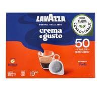 Lavazza Crema e Gusto Forte Cialde 50 Kaffeepads Italienischer Kaffee gerösteten und gemahlenen Kaffee