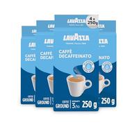 Lavazza Dek Decaffeinated Natural Method Ground Coffee 250g (Pack of 4) | Intensity 3/10, with Notes of Dried Fruits, Arabica and Robusta, Medium Roasting, Ideal for Moka Pot, Filter and French Press