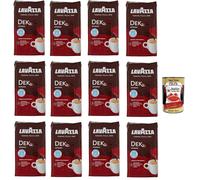 Lavazza Dek Intenso Decaf Ground Coffee 12x250g - Italian Espresso, Rich Full-Bodied, Suitable for All Coffee Machines
