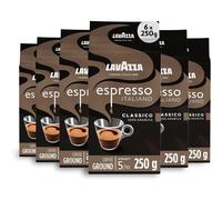 Lavazza, Espresso Italiano Classico, Ground Coffee, 6 Packs of 250g, Ideal for Moka Pot or Filtered Coffee, Sweet & Aromatic Taste, Intensity 5/10,