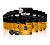 Lavazza, Espresso Maestro Lungo, 100 Aluminium Capsules Compatible with Nespresso Original Machines, Fruit & Flowers Notes, 100% Arabica, Intensity