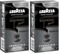 Lavazza, Espresso Maestro Ristretto, Nespresso Compatible Aluminium Capsules, Zero CO2 Impact, 2 Pack of 10 Capsules