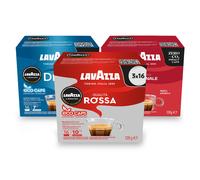 Lavazza, Favourites Trio, A Modo Mio, Coffee Capsules, Compostable, 1 packs of 16 Coffee Pods