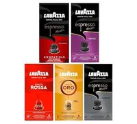 Lavazza Nespresso Compatible Aluminium Coffee Capsules Variety Pack, Flavours inc. Espresso Maestro Intenso, Ristretto, Classico, Qualita ORO, Rossa (Pack of 5, Total 50 Pods)