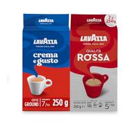 Lavazza, Qualità Rossa & Crema e Gusto Classico Ground Coffee, 2 x 250g | Includes Qualità Rossa, Crema e Gusto Classico, Ground Coffee, 2 packs of 250g