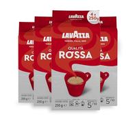 Lavazza Qualità Rossa Ground Coffee, Medium Roast, 250 g Each, 4-Pack | Intensity 5/10, with Notes of Chocolate and Dried Fruits, Arabica and Robusta, Medium Roasting, Ideal for Moka Pots