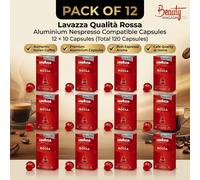 Lavazza Qualita Rossa Nespresso Compatible Capsules - 120 Pods (12 X 10)