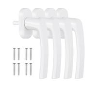LAVCK Window Handles, White, Pack of 4 Window Handles, Aluminium Window Lock, Balcony Door Handle without Lock Cylinder, in Pin Length 35 mm, Door Handles with Screws for Windows, Patio Doors and