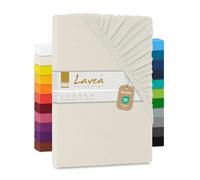 Lavea Jersey Fitted Sheet, Maya Series, 120 x 200 cm, Cream Natural White, 100% Cotton Jersey, With Elastic Band