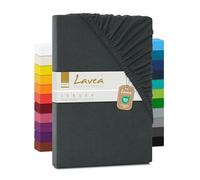 Lavea Jersey Fitted Sheet, Maya Series, 90 X 200 Cm, Anthracite, 100% Cotton Workman, With Elastic Band