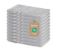 Lavea Set of 10 Elena Terry Towel Wash Mitts 15 x 21 cm Silver