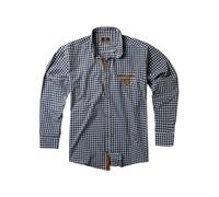 Lavecchia LV-1981 Plus Size Men's Checked Long Sleeve Shirt Checked Shirt Leisure, Denim blue/white, 7XL