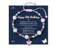 LAVEIR Birthday Gift for Girls - Adjustable Crystal Butterfly Bracelet for Litter Girls, Daughter, Granddaughter, or Niece, One Size, Stone, no gemstone