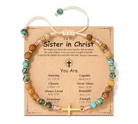 LAVEIR Christian Cross Bracelet for Women, Stocking Stuffers for Women, Confirmation Baptism Gifts, Unique Gift for Friends Mom Wife Aunt Sister in Christ on Birthday Christmas Valentine's Day, One