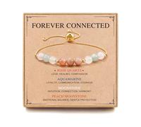 LAVEIR Gifts for Girlfriend Wife, Wedding Gifts for Bride, Anniversary Valentines Birthday Engagement Long Distance Relationship Bracelet for Women, One Size, Stone, no gemstone