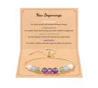 LAVEIR New Beginnings Crystal Bracelet for Coworker - Retirement Farewell Goodbye Going Away Gifts for Women, Inspirational Jewelry for Friend New Job Graduation, One Size, Stone, no gemstone