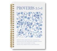 laveliabel Christian Floral Spiral Notebook, Trust In the Lord Proverbs 3:5-6 Journaling Notebooks, Blue Chinoiserie Floral Bible College Ruled Spiral Notebook for School Office Supplies, 5.5x8.3inch