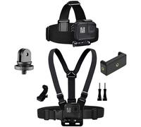Laven & Ivory GoPro Chest Mount, Head Strap & Phone Holder Kit | Adjustable action camera chest mount for GoPro & DJI with head strap, phone holder and quick-release accessories