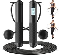 Laven & Ivory Skipping Rope - Digital Cordless/Corded Skipping Ropes for Adults & Kids, Adjustable Fitness Jump Rope with Counter, Tangle-Free for Home, Gym, MMA, CrossFit