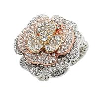 Lavencious 3 Tone Plated With 3 Layers Rose Stretch Rings(Ring Size 7-9)