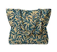 lavendel 100% Cotton Tote Shoulder Bag with Inner Pocket - Premium Digital Prints, Reusable Shopping Bag for Everyday, Casual & Beach Use - Modern Designs (Indigo Leaf)