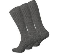 lavendel Men's Knee Wool Socks, Long Thermal Cushioned Socks, 3 Pairs Winter Warm Boot Welly Bocks, Breathable Soft Knee High Socks, Work Socks (UK, Numeric, 6, 8.5, Regular, Regular, Dark Grey)