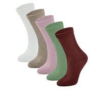 lavendel Women's Wool Socks, 5 Pairs, Colourful Wool Socks, Thermal, Breathable, Fine Knitted Comfortable Socks, Warm Winter Socks for Ladies UK size 4-7