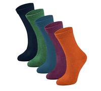 lavendel Women's Wool Socks, 5 Pairs, Colourful Wool Socks, Thermal, Breathable, Fine Knitted Comfortable Socks, Warm Winter Socks for Ladies UK size 4-7