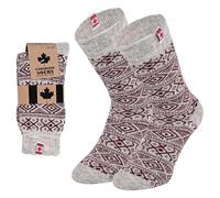 lavendel Wool Socks, Canadian Socks, Warm Cosy Natural Thermal Socks for Men and Women, Cushioned Nordic Style Winter Socks, 1 Pair (UK, Numeric, 5.5, 8, Regular, Regular, Red)