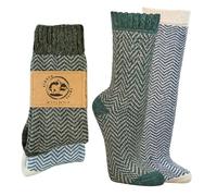lavendel Wools Socks with Alpaca Wool, Soft Breathable Thermal Warm Winter Socks, Thick Knit Nordic Colours, 2 pairs pack, Hiking Walking Boot Socks (UK, Numeric, 3, 5, Regular, Regular, Mix-3)