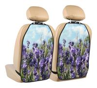 Lavender,2 Pack Car Seat Kick Mats Back Seat Protector Durable Back Seat Organiser