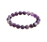 Lavender Amethyst Bracelet - Women's Natural Crystal Healing Jewelry, Energy Quartz Crystal Elastic Bracelet,Spiritual Gifts, Birthday Gifts for Women (6mm/8mm/10mm) (10mm)