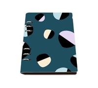 Lavender and Black Split Ovals A5 Notebook, Pu Leather A5 Notebooks, Lined Paper Lined Notebook 180Pages/90Sheets, Note Book for Work, School Books for Note Taking, Office Paper Products Women Man