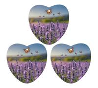 Lavender And Butterflies Car Air Freshener, 3 Pcs Love form Hanging Air Freshener Cards, Long Lasting Fragrance Scented Cards for Car, Home, Office White-style
