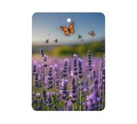 Lavender And Butterflies Car Air Freshener Hanging, Long Lasting Scented Car Aromatherapy Tablets, Square Fragrance Scented Cards for Vehicles, Bedroom, Wardrobe Gray-style