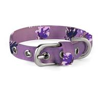 Lavender and Butterflies Dog Collar Adjustable Soft and Comfortable Puppy Collars with Metal Buckle Pet Collar for Small Medium Pet