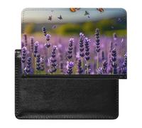 Lavender And Butterflies Passport Holder for Men, PU Leather Passport Cover with Card Slot, Waterproof Passport Protector for Travel, Wallet Protector Case for Women